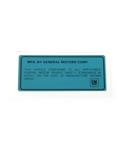MF-538 Voertuigcertificering Deursticker 69-75
