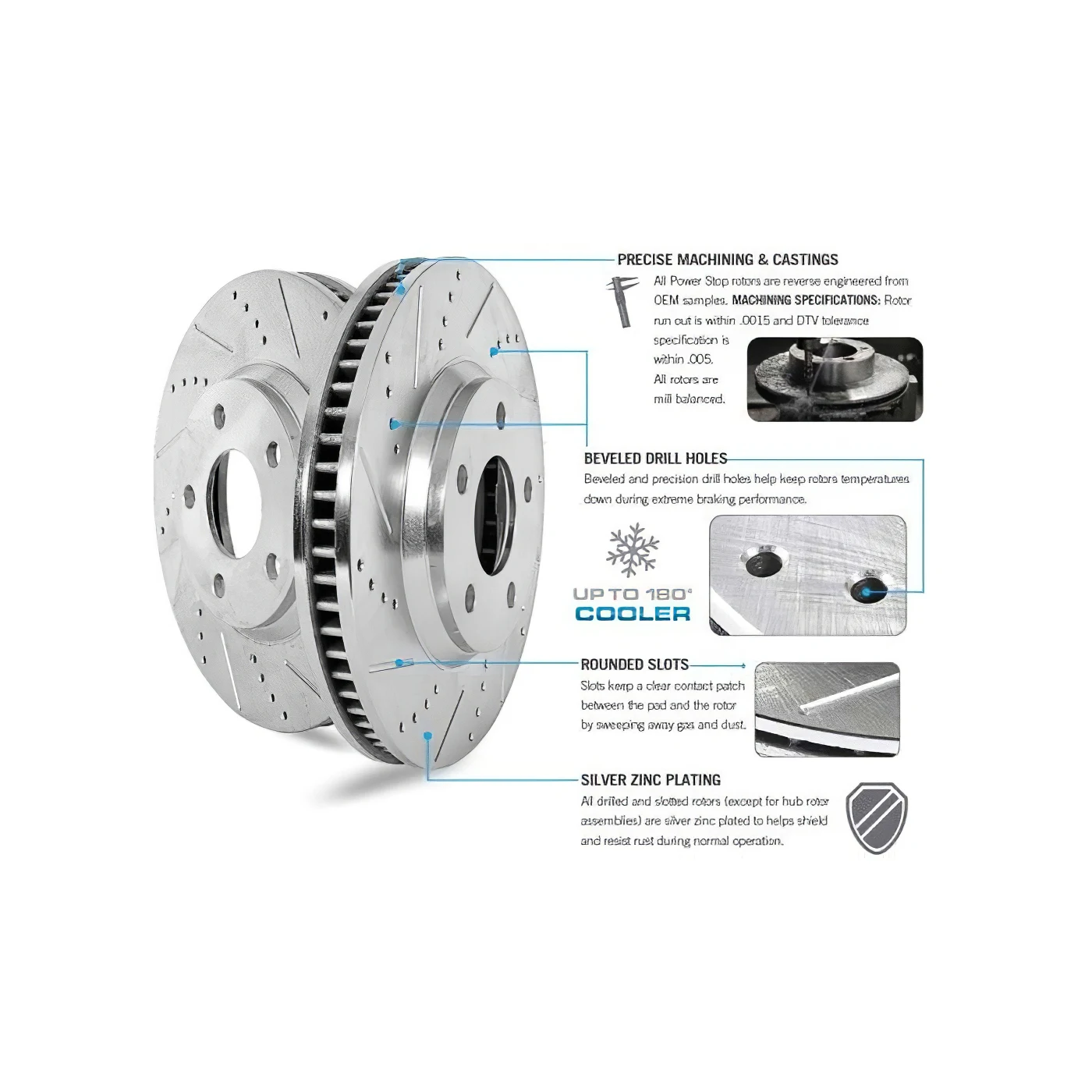 DB-1086 Z06/GS Power Stop geboorde en gesleufde voorste remschijven 06-13 - Afbeelding 2