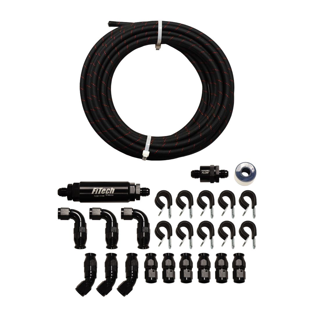 51008 PTFE, Stainless Steel Hose Kit, Black Covering, 40ft w/ 10 Micron Filter and Check Valve