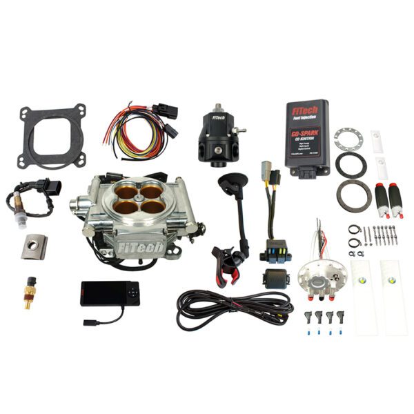 96413 Go EFI 8 1200 HP Bright Aluminum Finish System With Go Fuel Dual Pump In-tank Module, Go Spark CDI Box, and Regulator Master Kit