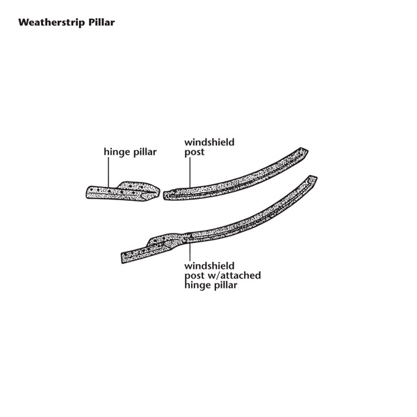 WS-649 Voorruit zijstijl afdichtingsstrip met scharnierstijl 68-72 - Afbeelding 3