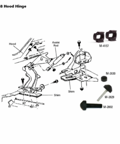 Alternative view of M-3866 U-vormige vulplaatjes voor motorkapscharnier 84-96