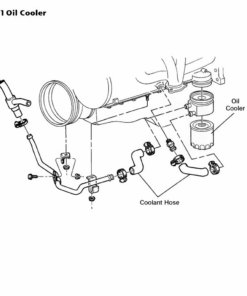 Alternative view of M-4081 Slang van oliekoeler naar motorverwarming voor 85-91 KC4