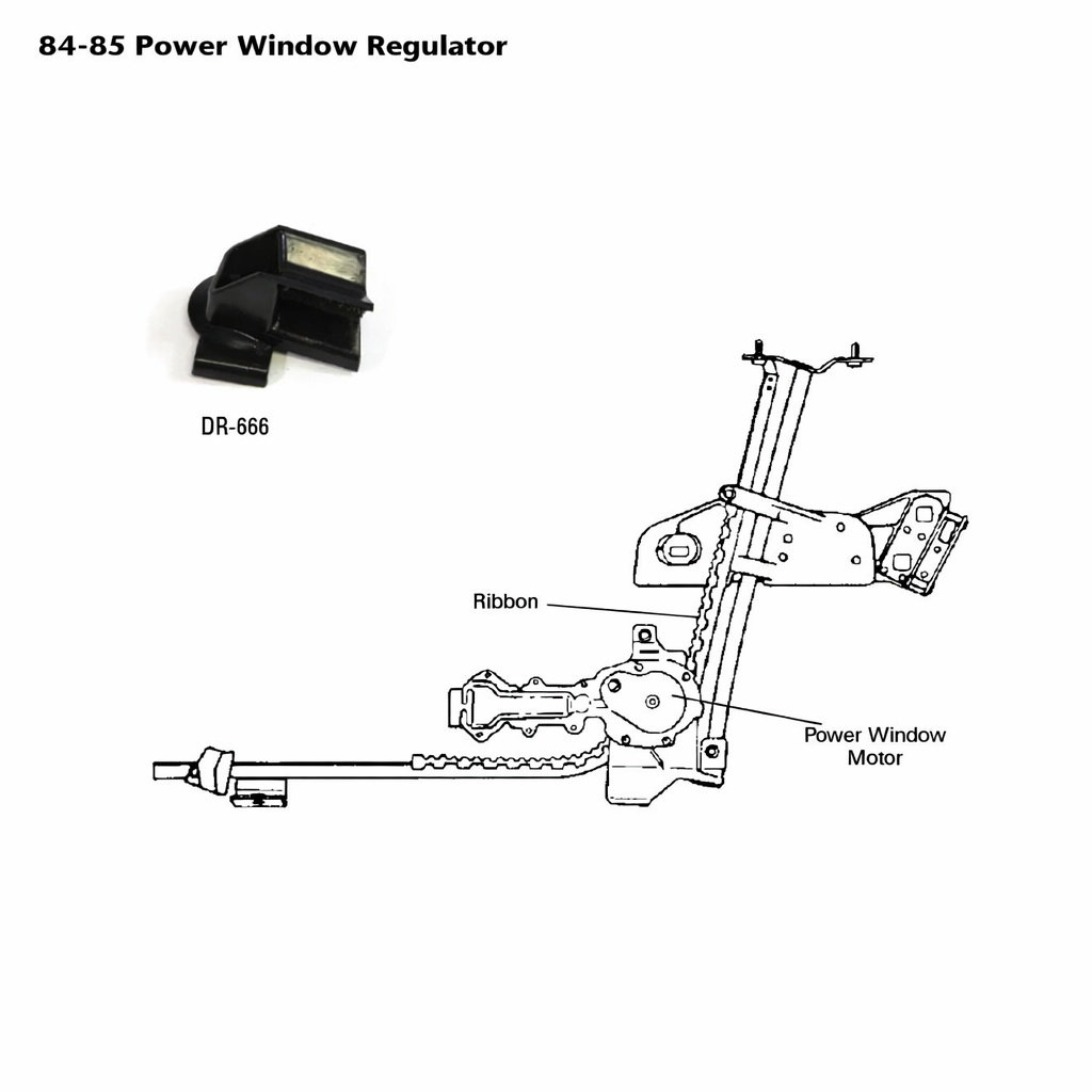DR-405 Elektrische raammotor (railsysteem) 84-86E - Afbeelding 2