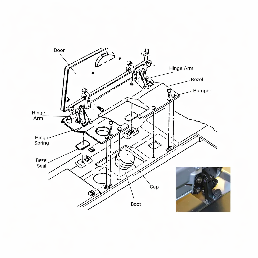 GT-286 Conv Gas Filler Door 86-96 - Afbeelding 2