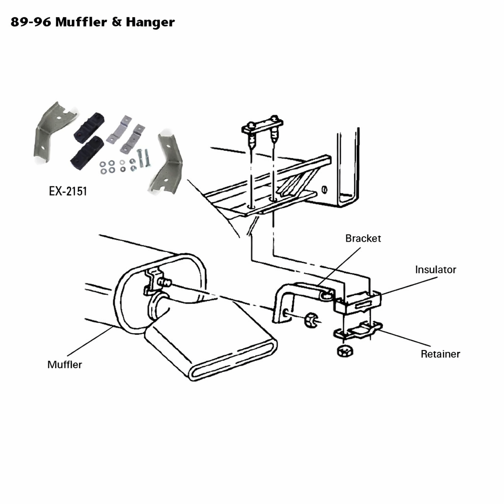EX-2060 Uitlaatdemper ophangingsisolator 89-96 - Afbeelding 2
