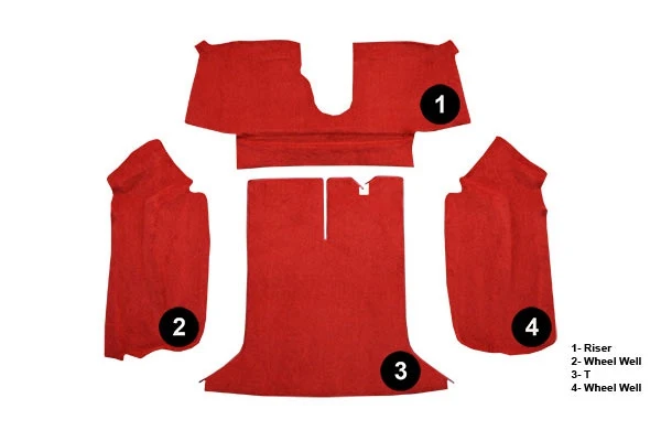 I-1566 Coupe TruVette Achterste Tapijtset (Mass Backing) 94-96 - Afbeelding 3