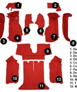 Alternative view of I-1757 Complete tapijt set voor 92-93 Coupé (polyester achterkant)