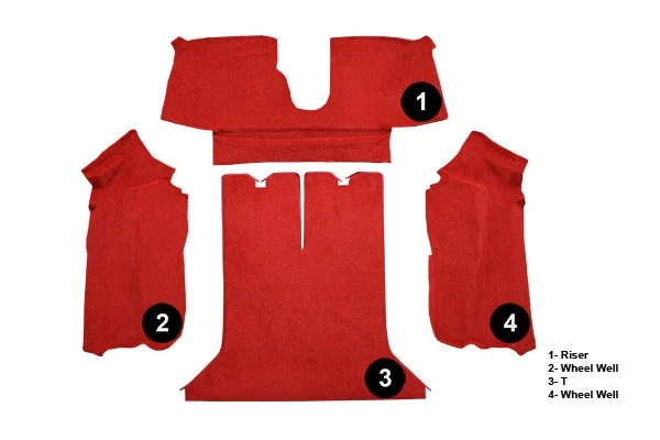 I-1758 Achterste tapijt set voor 92-93 Coupé (polyester achterkant) - Afbeelding 2