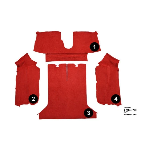 I-2617 Coupe Achterste Alleen Tapijt set (Mass Back) 84-87 - Afbeelding 2