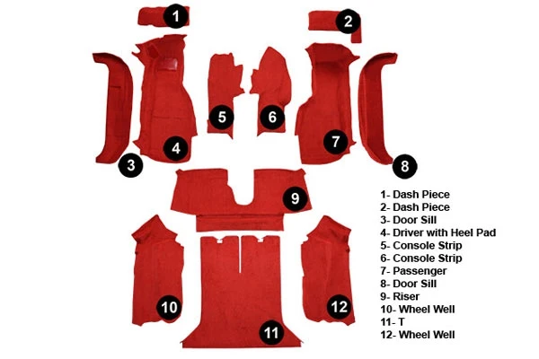 I-568 Cpe Complete tapijt set (polyester achterkant) 88-89 - Afbeelding 2