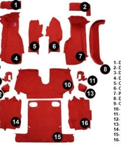 Alternative view of I-569 Complete tapijt set voor 88-89 Conv (polyester achterkant)