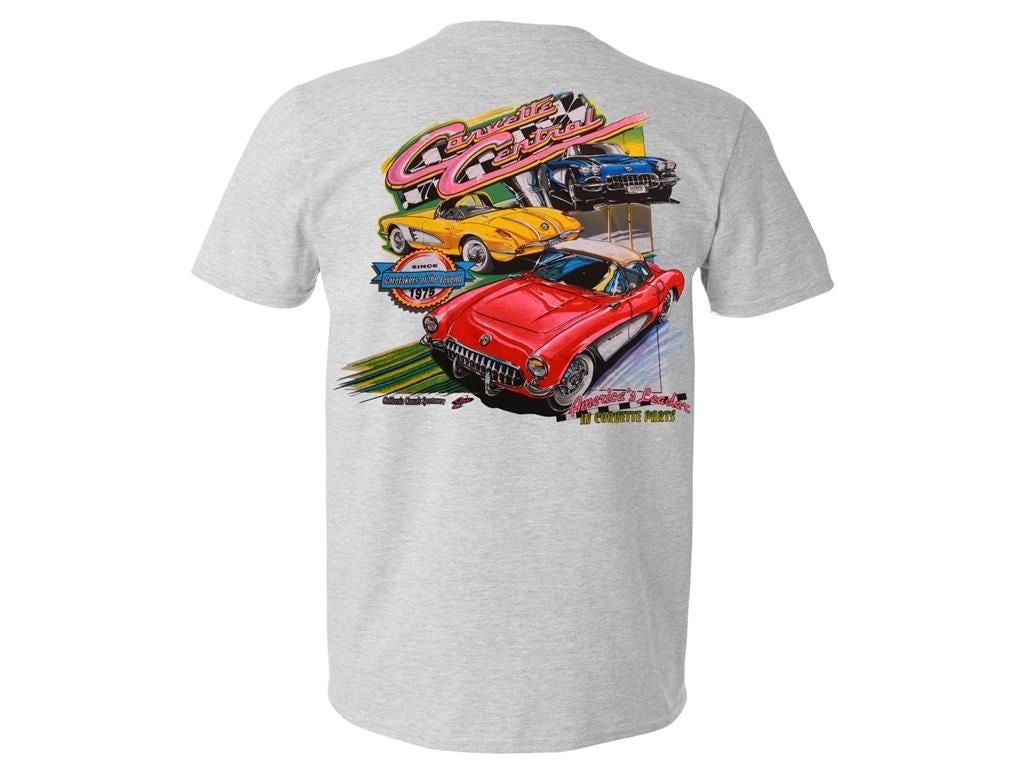 101642 T-Shirt 53-62 Corvette Central Gray