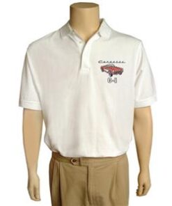 101758 White Polo Shirt with Your 56-57 Exterior Interior and Cove Car Colors