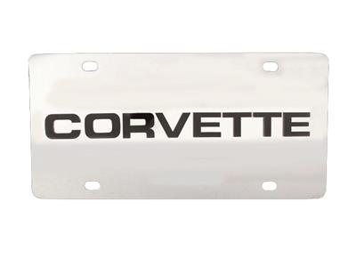 101782 Stainless Steel Laser License Plate Corvette Script