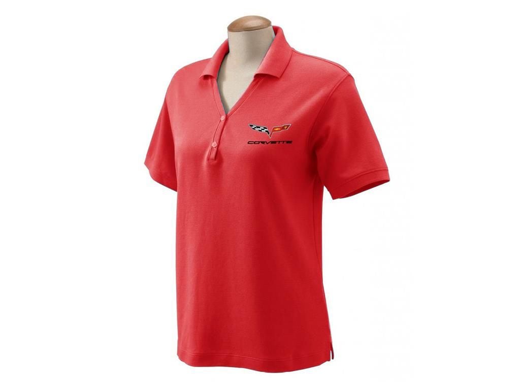 101971 Polo Shirt - Womens Red Devon & Jones Fine Pima Pique - C1 through C6 Logo