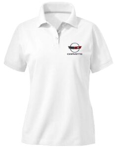 102533 Women's White Fine Pima Pique Polo Shirt with Choice of Emblem