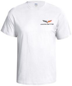 102959 T-Shirt With Your Choice Of Corvette Embroidered Logo White