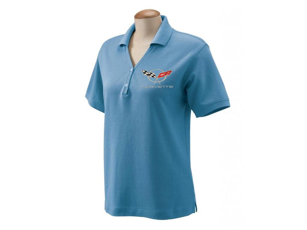 103655 Polo Shirt - Womens Slate Blue Devon Jones Fine Pima Pique - C1 through C6 Logo