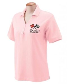 104747 Women's Pink Pima Pique Polo Shirt with Choice of Emblem