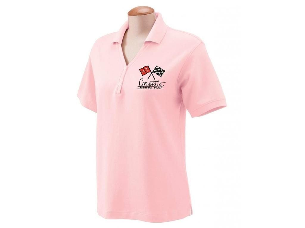 104747 Women's Pink Pima Pique Polo Shirt with Choice of Emblem