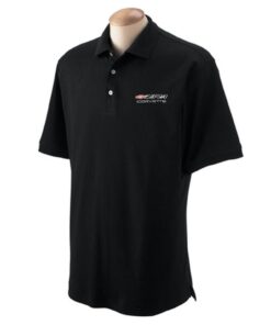 104785 Black Mens Polo Shirt - Your Choice Of Corvette Embroidered Logo