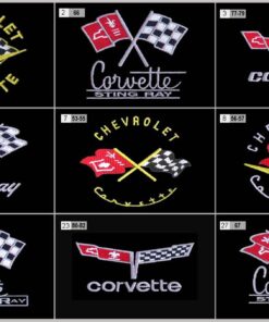 104870 T-Shirt With Your Choice Of Corvette Embroidered Logo Gray