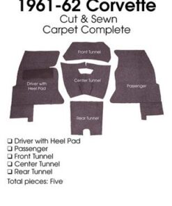 131016 61-62 Carpet Set - With Foam Backing Replacement 80/20 Carpet