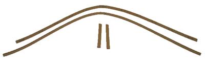131214 61-62 Soft Top / Convertible Top Tach Strip Kit - Correct Material
