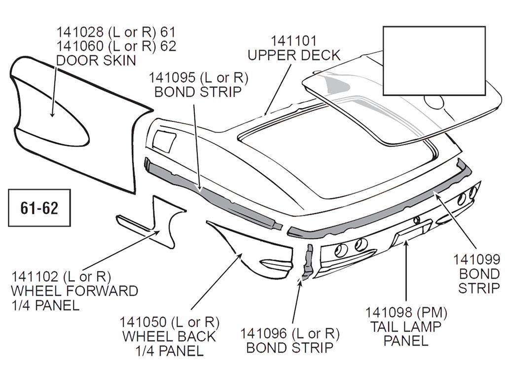 141101 61-62 Rear Upper Body Panel - Hand Layup (ND)