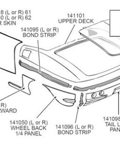 141102L 61-62 Rear Quarter Panel - Left Wheel Forward Hand Laid (ND)