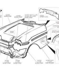 141218L 62 Left Hand Side Fender Body Panel Includes Cove Moulding Extension