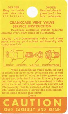 261214 61-62 Decal PCV Tag Hangs From Mirror