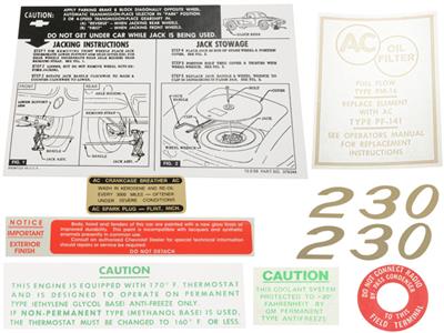 261631 61 Decal Set - 230 Horsepower - 8 Pieces
