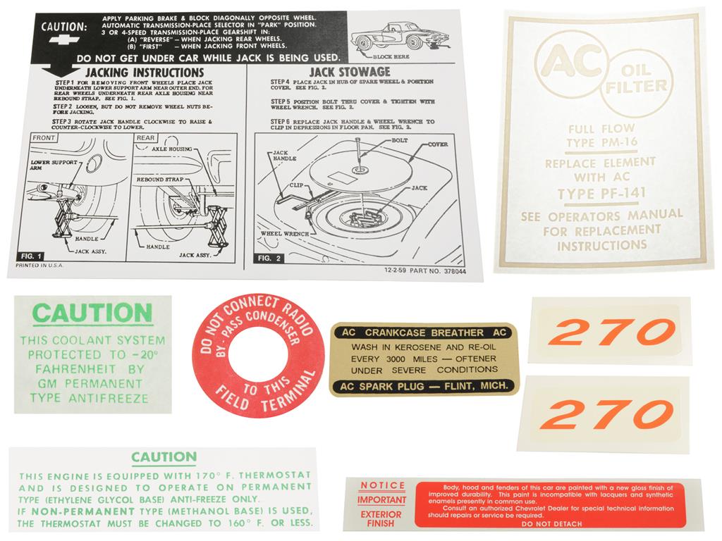 261633 61 Decal Set - 270 Horsepower - 8 Pieces