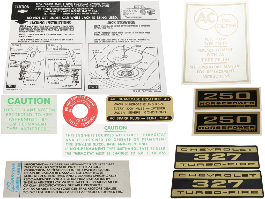 261636 62 Decal Set - 250 Horsepower - 11 Pieces