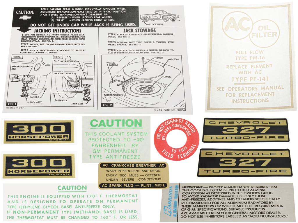 261637 62 Decal Set - 300 Horsepower - 11 Pieces