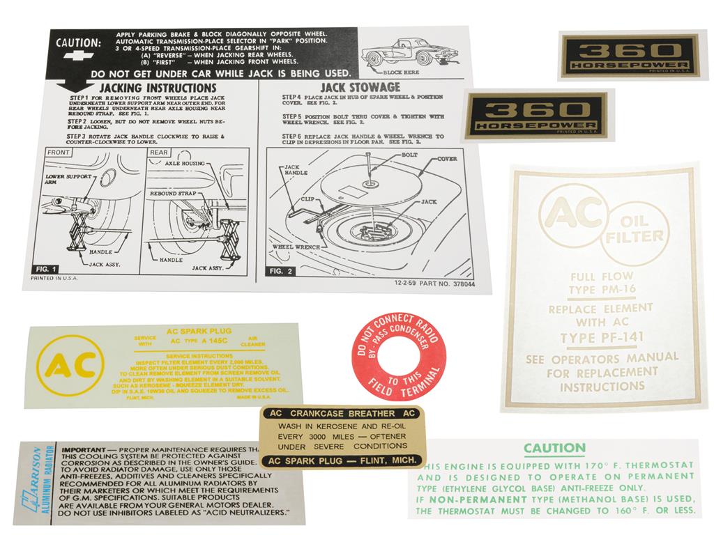 261639 62 Decal Set - 360 Horsepower - 10 Pieces