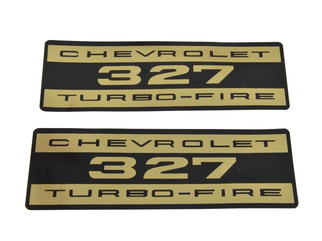 262730 62-66 Valve Cover Decals - 327 Turbo Fire (Paper)