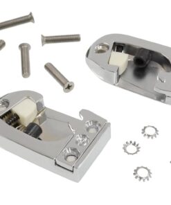281117 61-62 Chrome Door Striker - Pair - With Screws