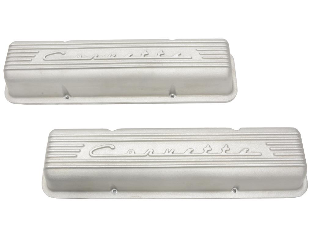 301144 59-82 Valve Covers - 283 / 327 / 350 Ribbed With Corvette Script & Fins