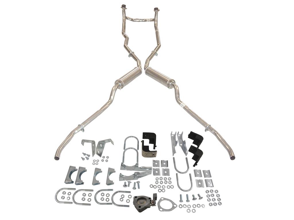 321554 56-58 uitlaatsysteem met ronde offroad-demper - gealuminiseerd