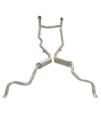 321562-MAG 61-62 Exhaust System With Round Magnaflow Muffler - Aluminized