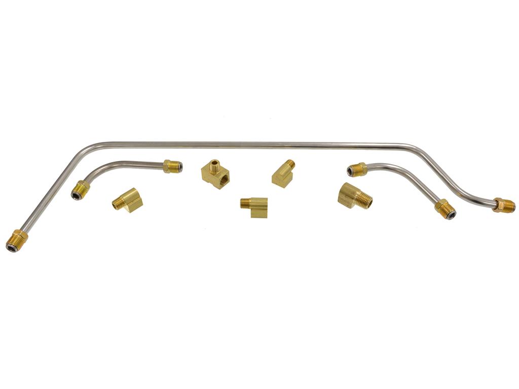 351124 59-61 Fuel Line - Dual Fours Stainless Steel - Less Filter