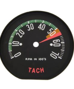 391159 60 5500 Red Tach / Tachometer Face - 1960 Early White Numbers