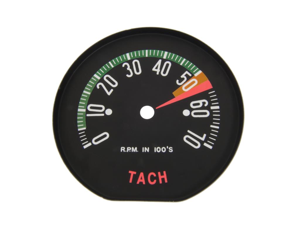 391159 60 5500 Red Tach / Tachometer Face - 1960 Early White Numbers