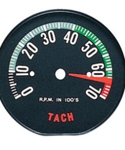 391160 60 6500 Red Tach / Tachometer Face - 1960 Early White Numbers
