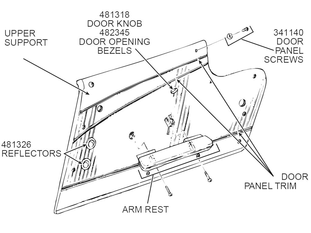 481326 62 Door Panel Reflector Set - With Brackets And Nuts Set Of 4