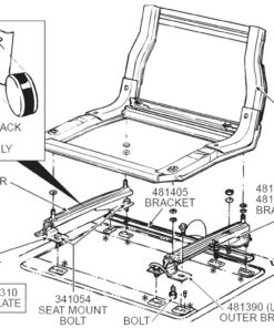 481394 60 Seat Track Mount Bracket - Rear On Track