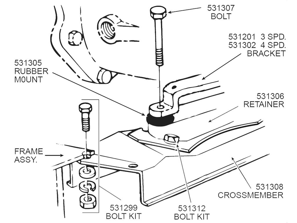 531299 53-62 Set transmissiedwarsbalk naar framebouten - 16 stuks